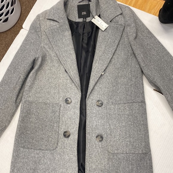 River Island gray longline coat size UK6/US2  (c4) - Picture 4 of 7